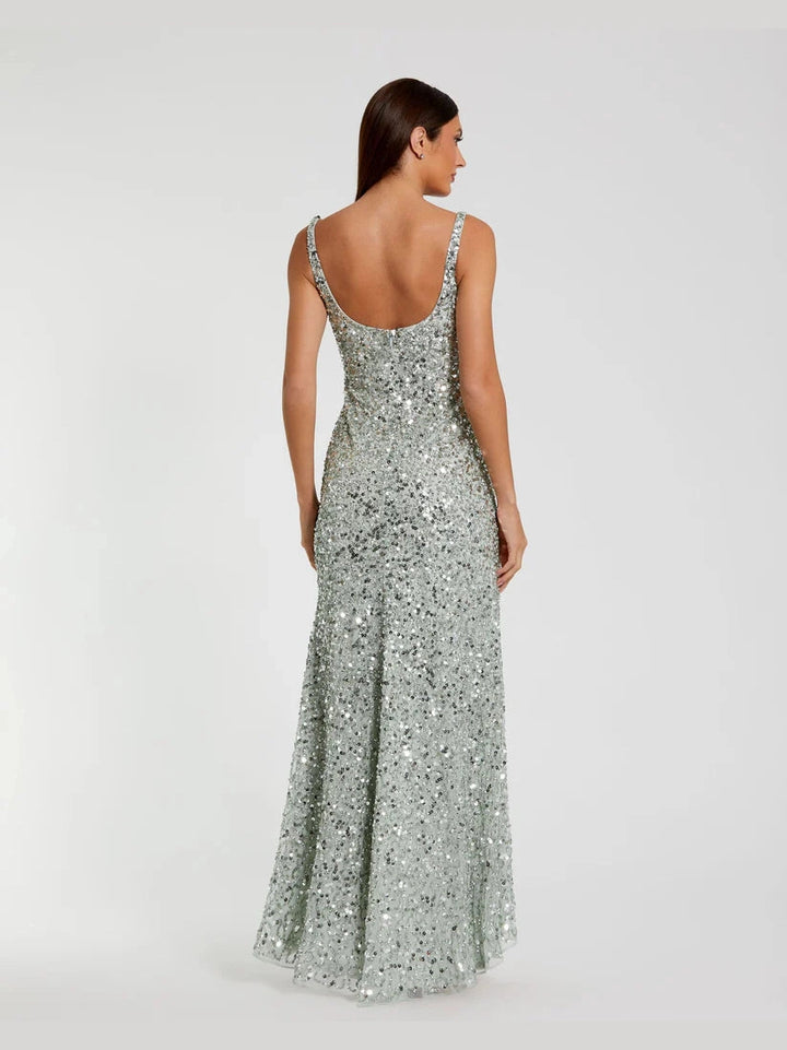 Sequined Low Back Slip Gown