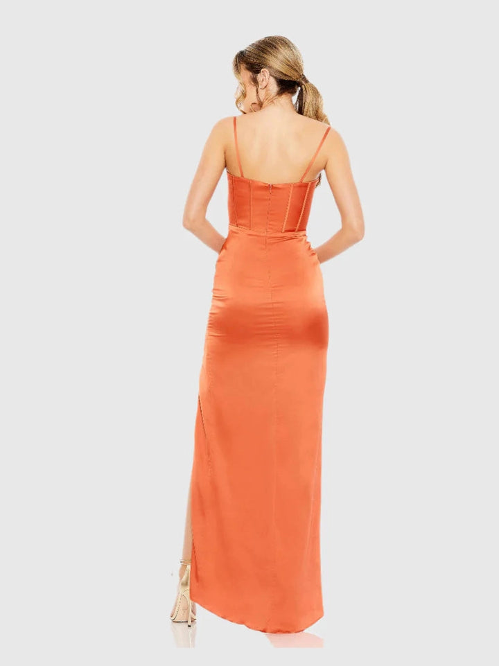 Bustier Side Ruched Bodycon Gown
