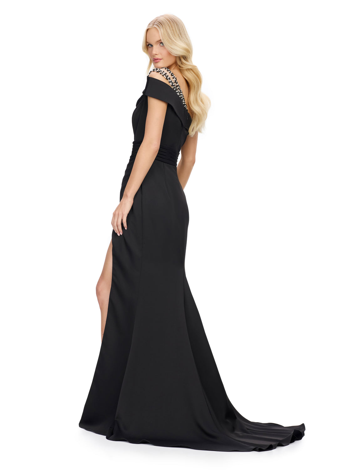 One Shoulder Satin Gown