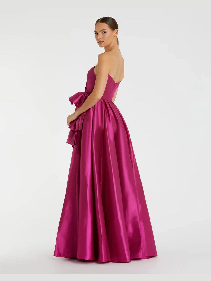 Taffeta Gown With Ruffle Detail