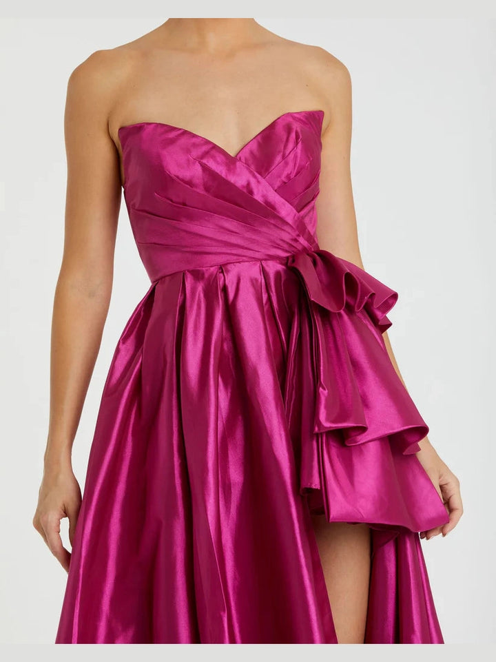 Taffeta Gown With Ruffle Detail