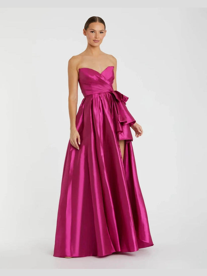 Taffeta Gown With Ruffle Detail