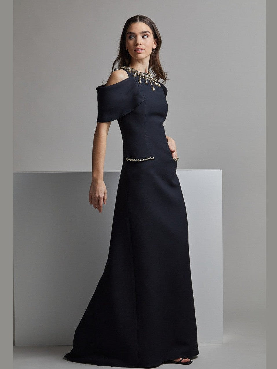 Off-Shoulder NAOKI Evening Dress