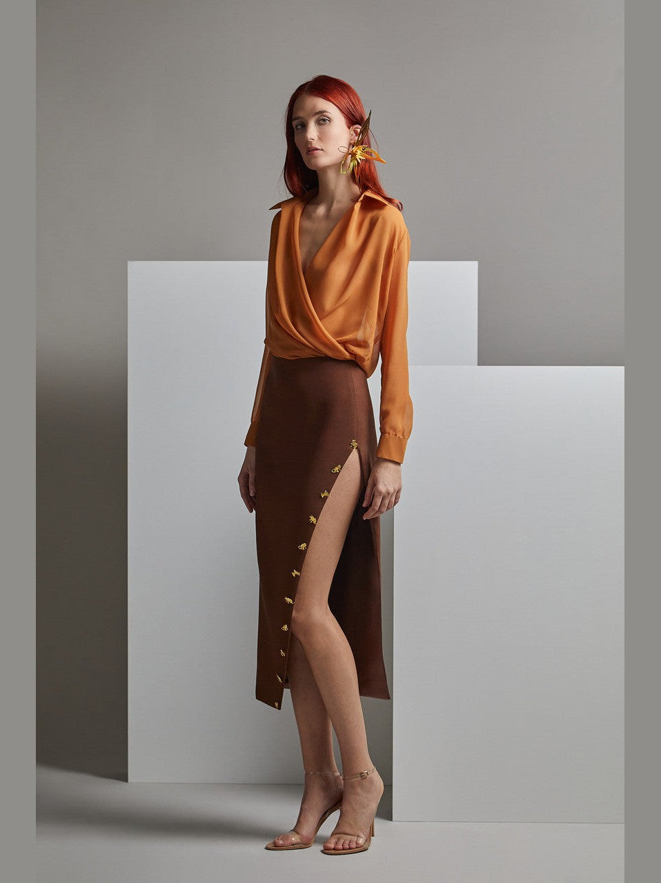 SHIRO Shirt & Midi Skirt