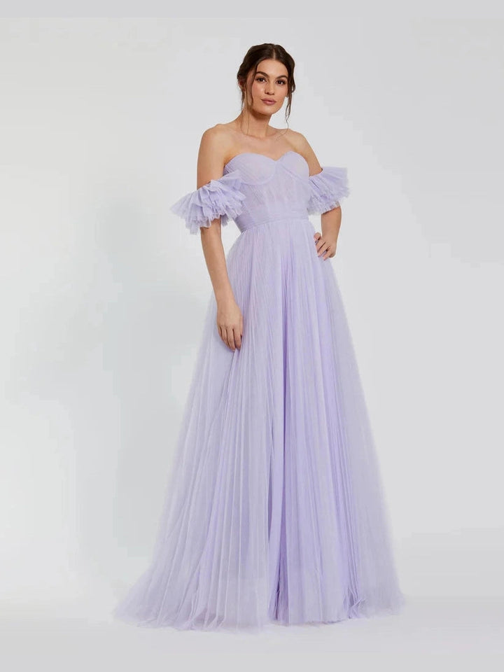 Off The Shoulder Tulle A Line Gown