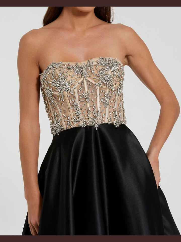Strapless Embellished Bustier Ball Gown