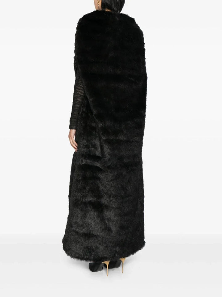 BLACK LONG FUR COAT