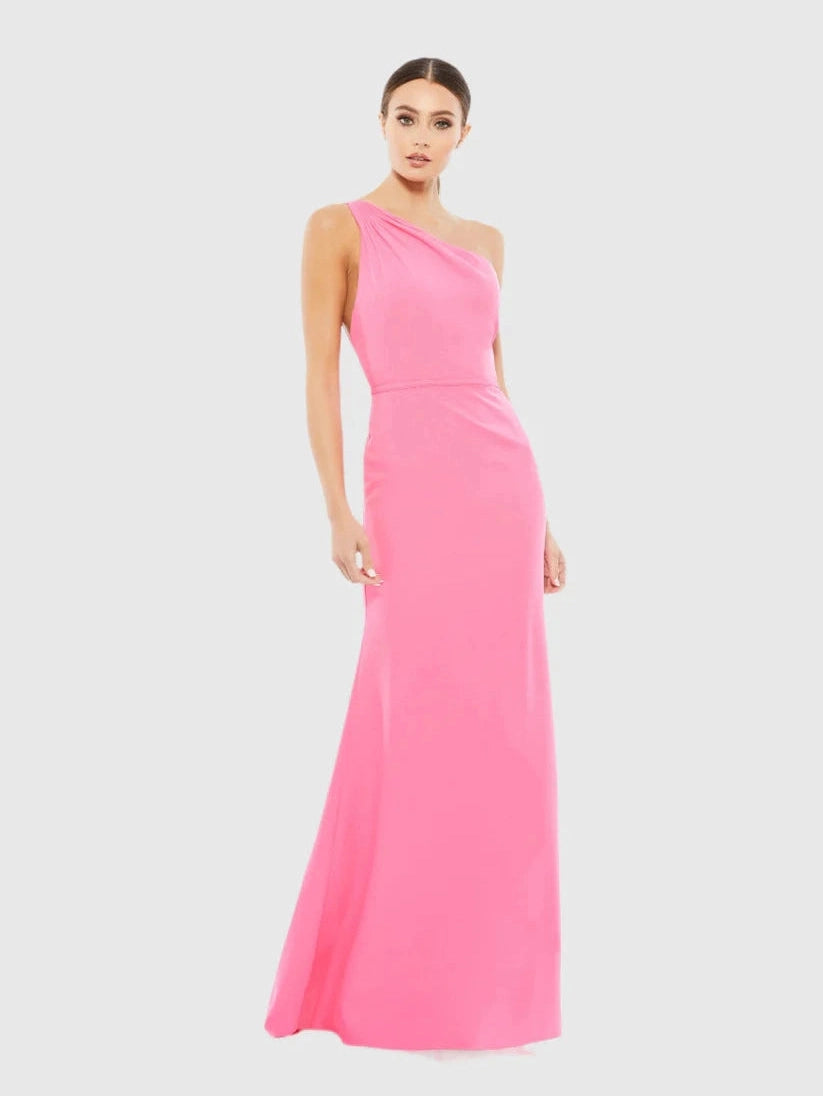 One Shoulder Jersey Mermaid Gown