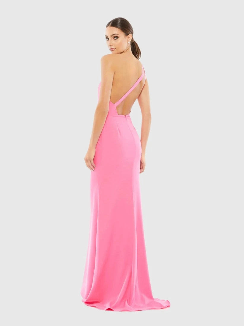 One Shoulder Jersey Mermaid Gown