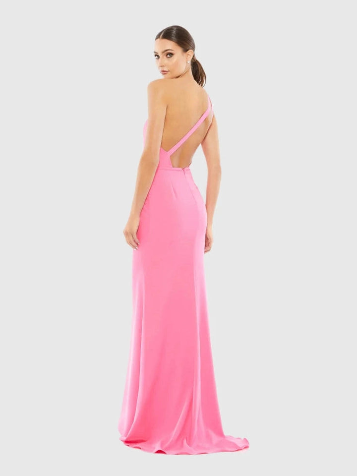 One Shoulder Jersey Mermaid Gown