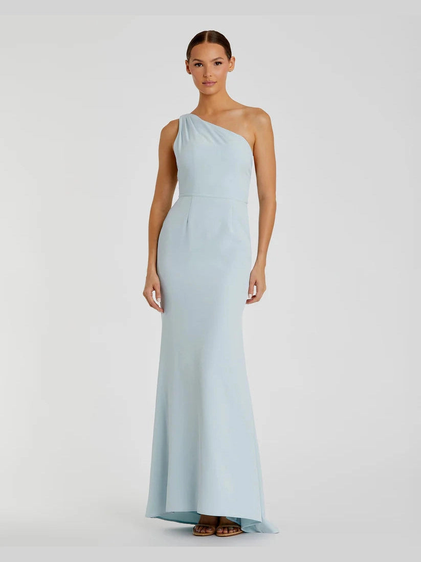 One Shoulder Jersey Mermaid Gown