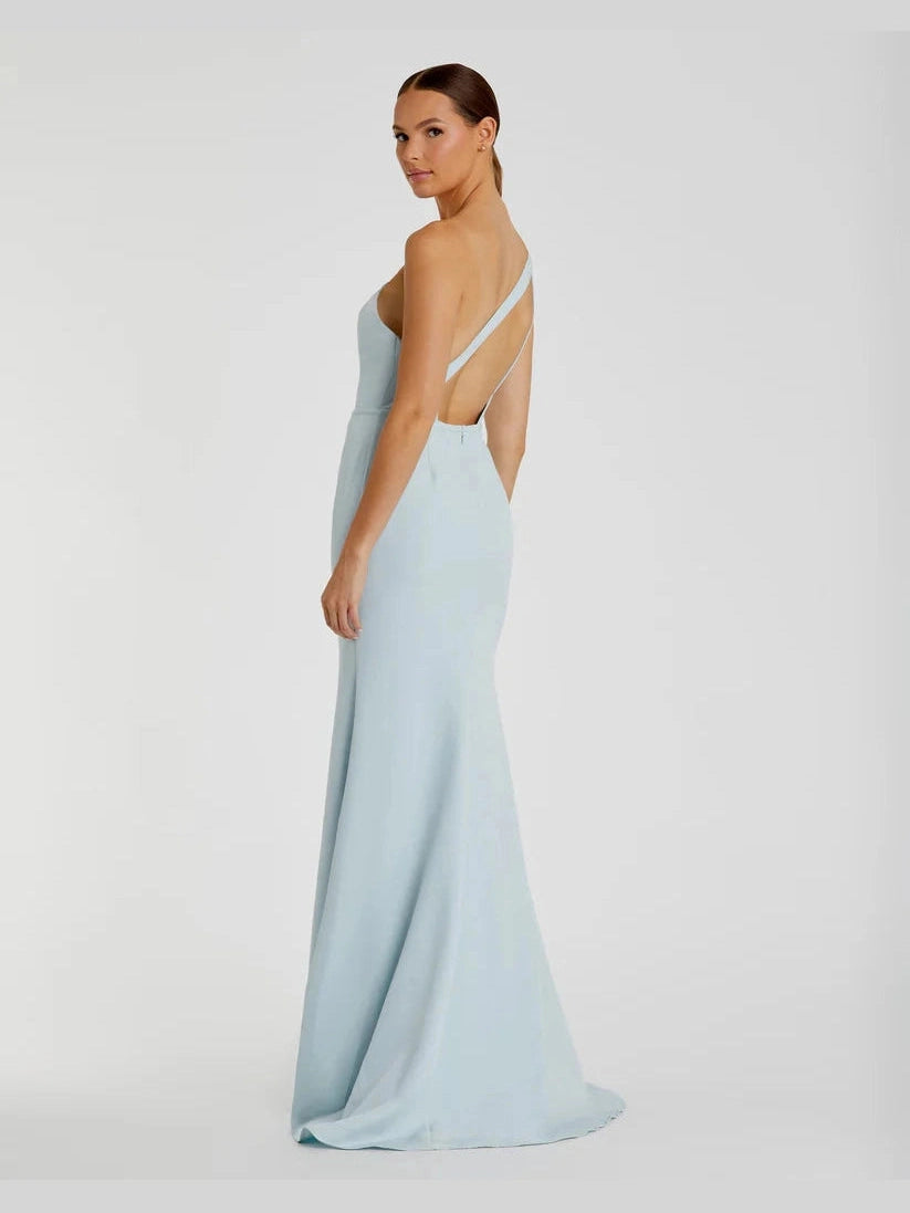 One Shoulder Jersey Mermaid Gown
