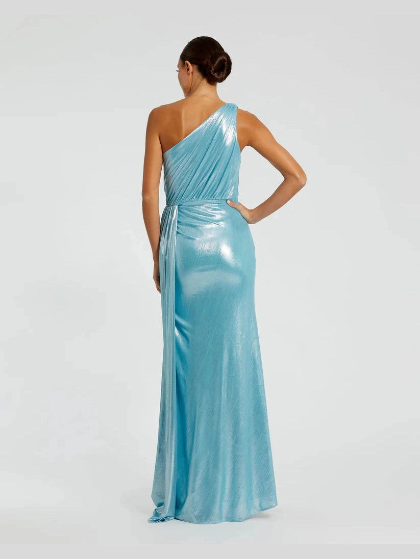 One Shoulder Draped Gown