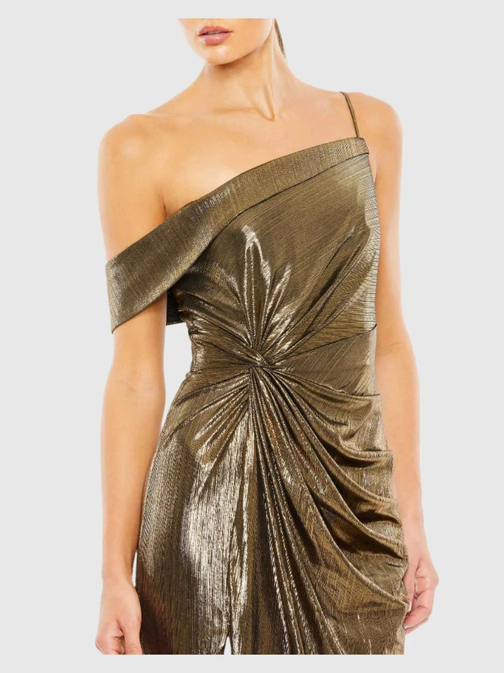 Metallic Off The Shoulder Gown