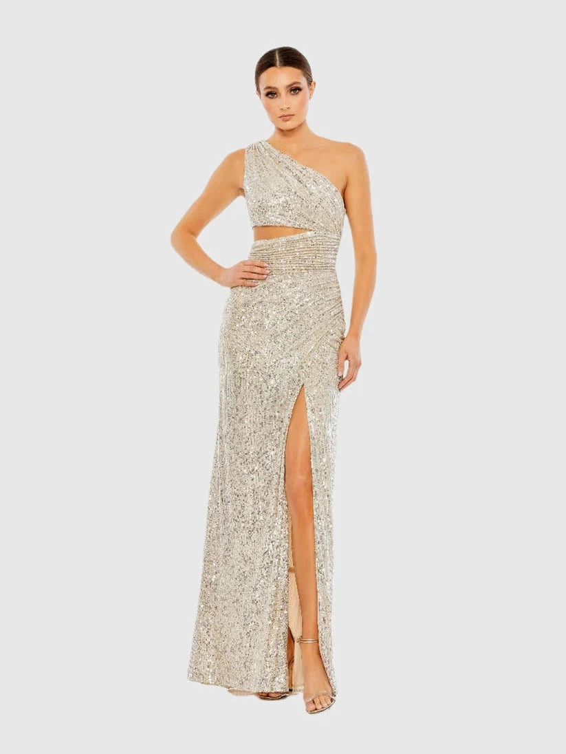 One Shoulder Cut Out Gown