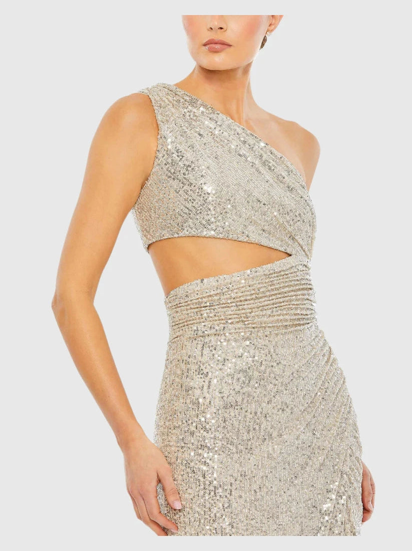 One Shoulder Cut Out Gown