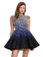 A-Line Cocktail Dress with Ombre Beading