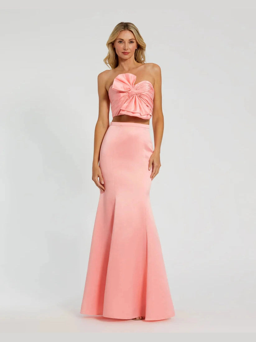 Strapless Bow Top and Mermaid Skirt 2 Piece Set