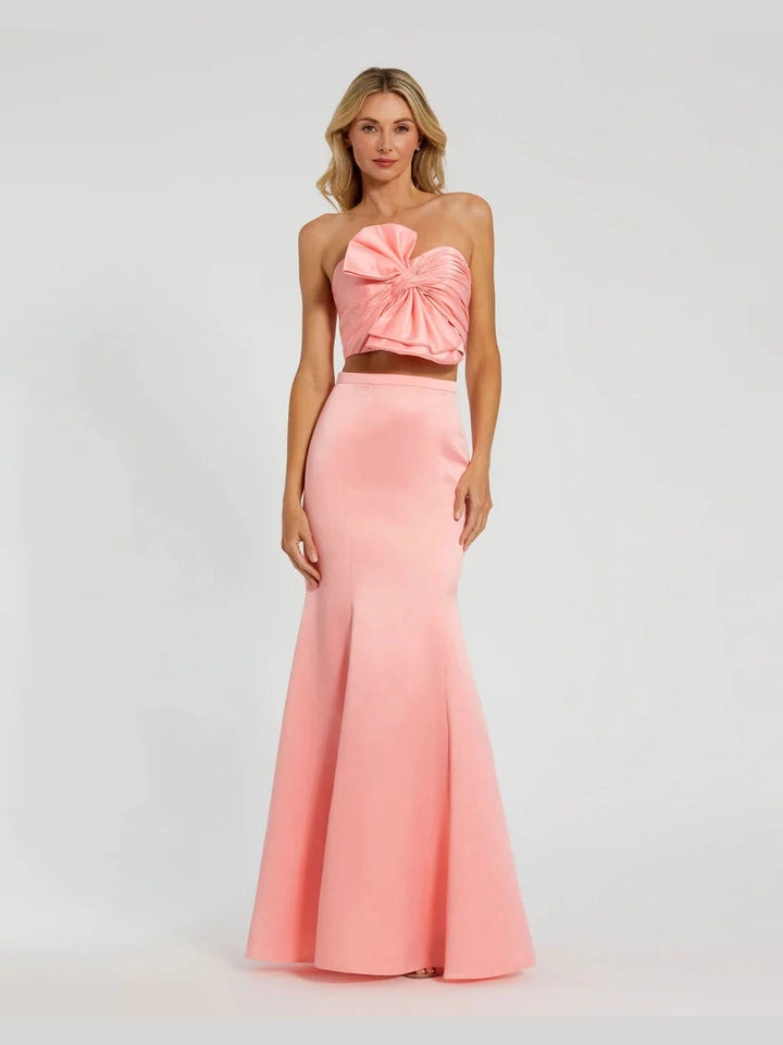 Strapless Bow Top and Mermaid Skirt 2 Piece Set