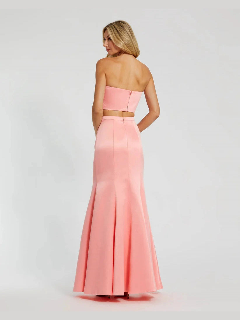 Strapless Bow Top and Mermaid Skirt 2 Piece Set