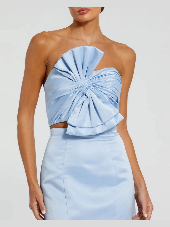 Strapless Bow Top and Mermaid Skirt 2 Piece Set