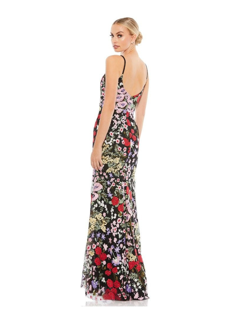 Floral Embroidered Sweetheart Neckline Gown