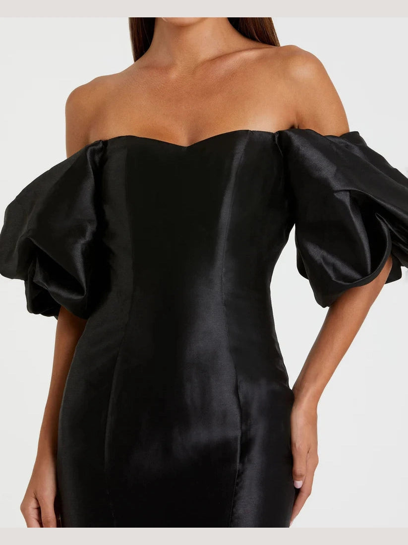 Sweetheart Off The Shoulder Puff Sleeve Gown