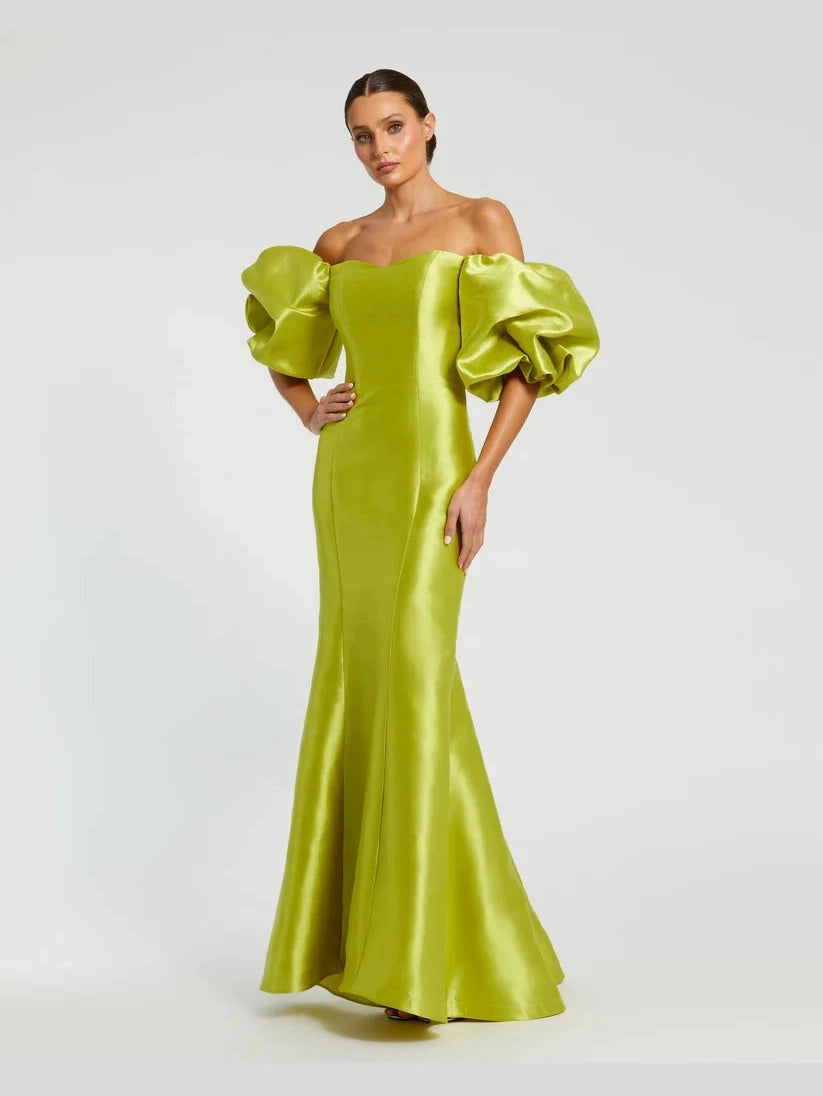 Sweetheart Off The Shoulder Puff Sleeve Gown