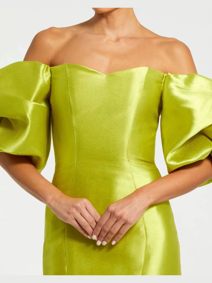 Sweetheart Off The Shoulder Puff Sleeve Gown