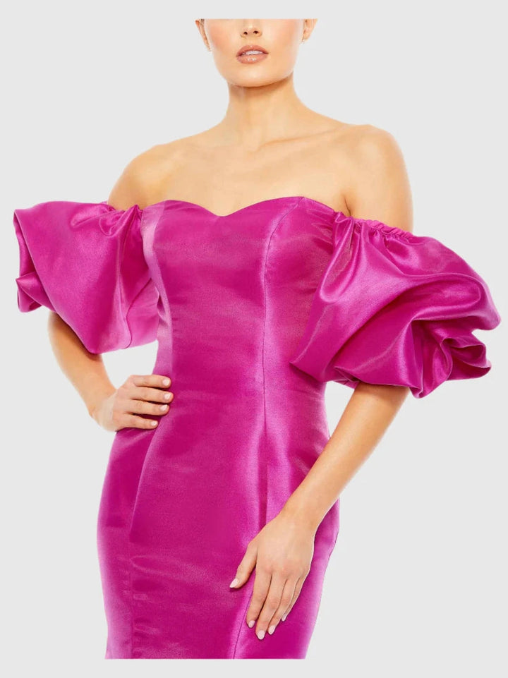 Sweetheart Off The Shoulder Puff Sleeve Gown
