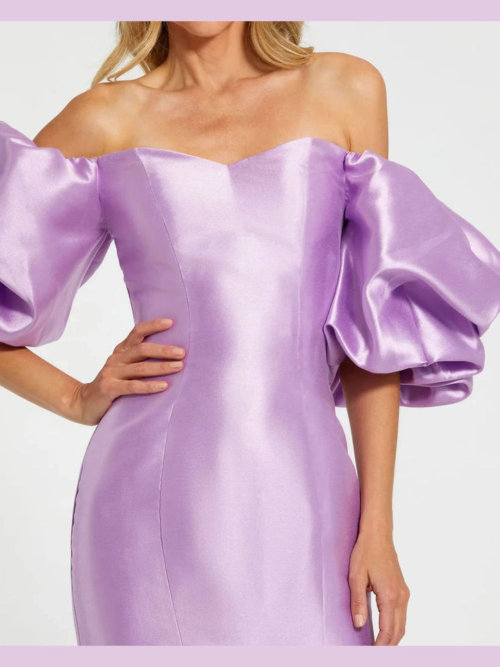 Sweetheart Off The Shoulder Puff Sleeve Gown