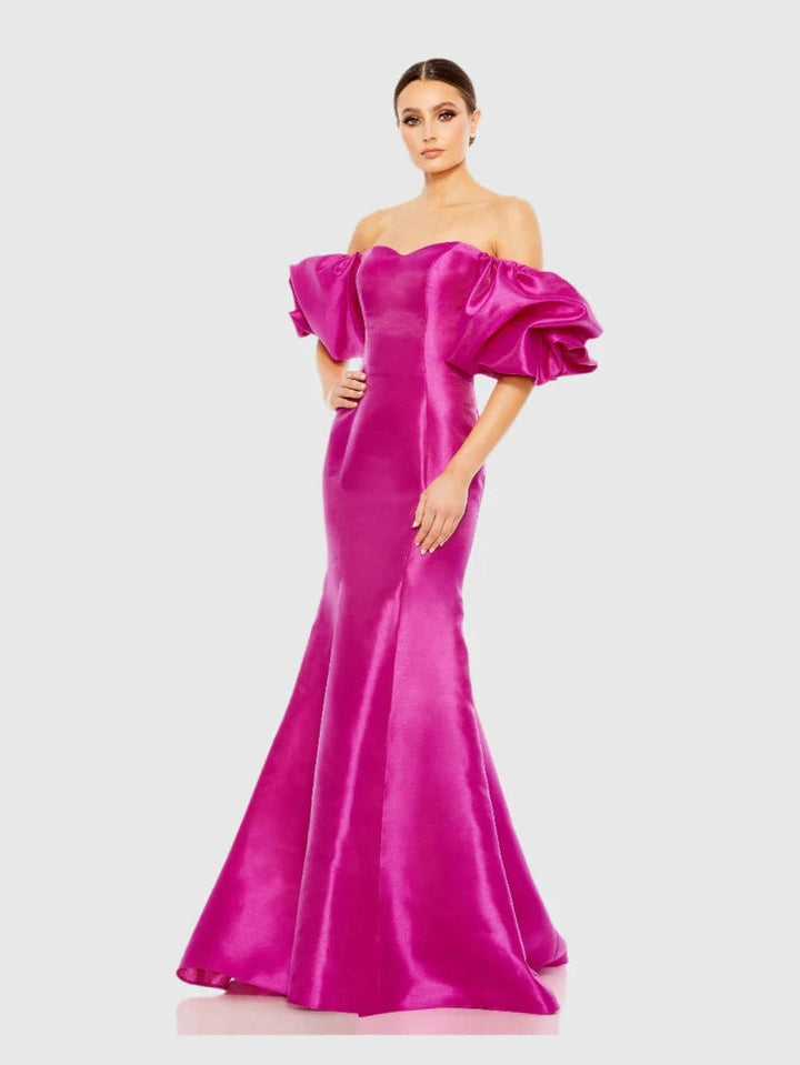 Sweetheart Off The Shoulder Puff Sleeve Gown