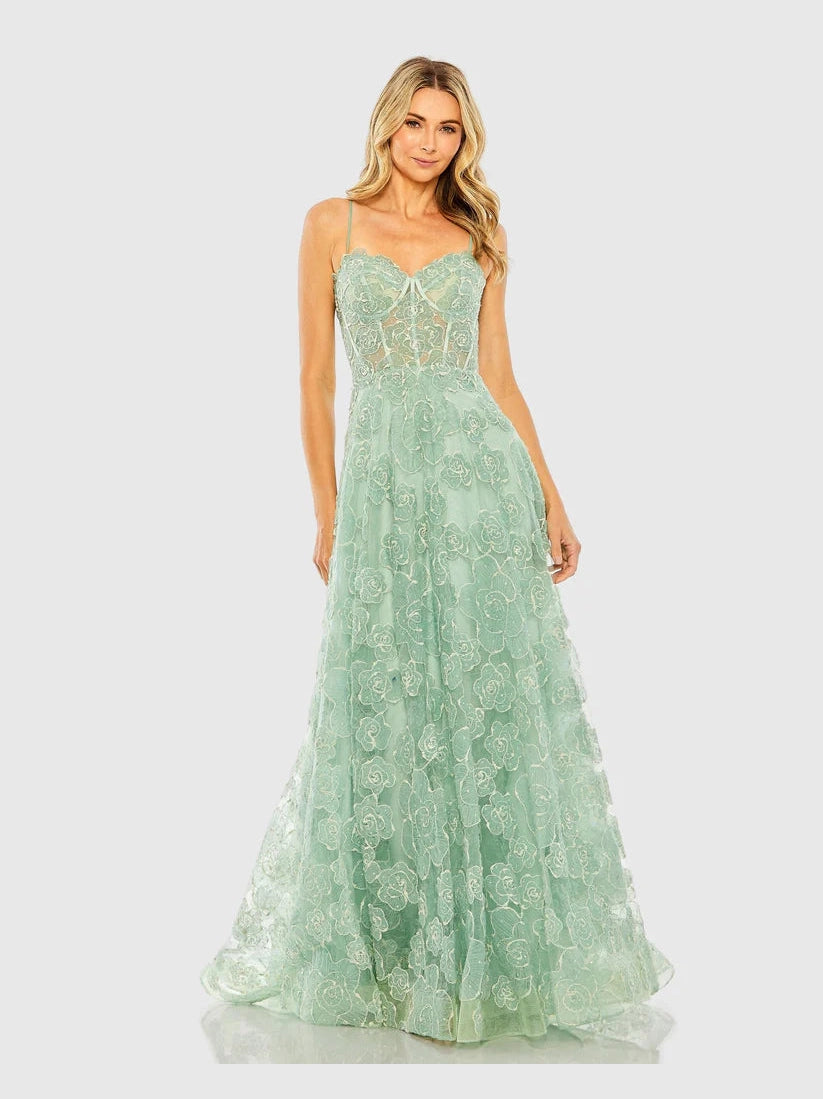Sweetheart Floral A Line Gown