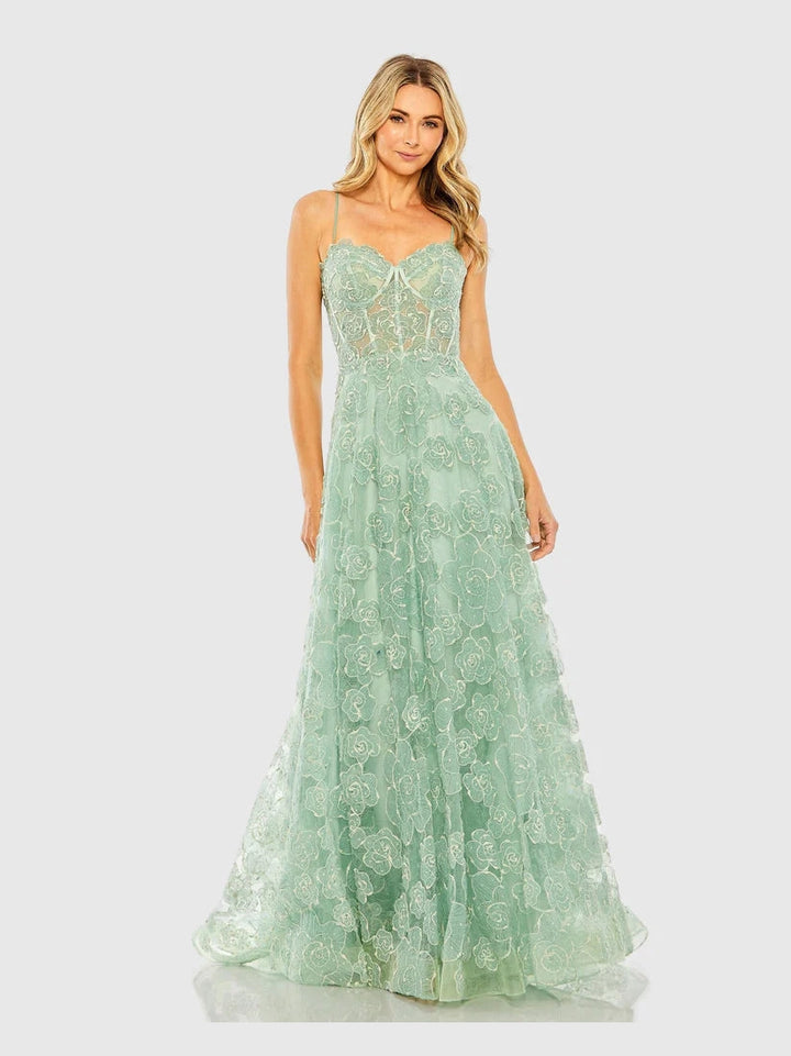 Sweetheart Floral A Line Gown