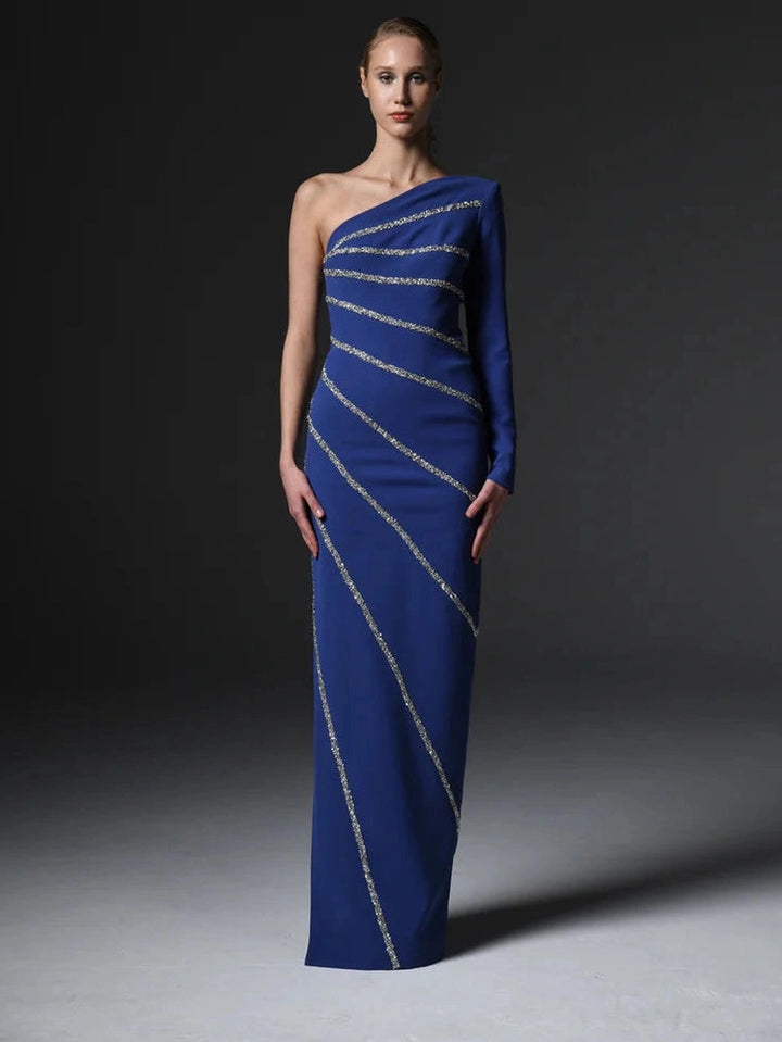 Crystal Embellished Asymmetric Dress
