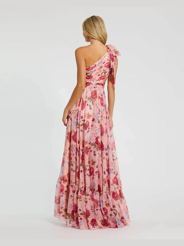 Side Cut Out One Shoulder Gown