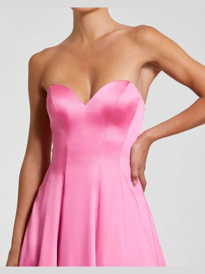 Strapless Satin Ballgown With Bow Details