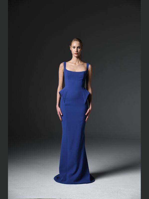 Dark Blue Crepe Dress