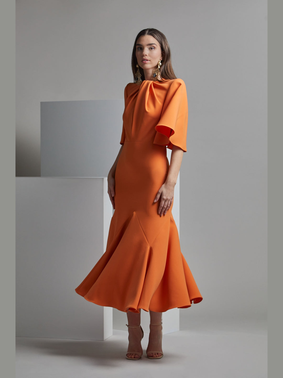 Short Sleeve URARA Midi Dress