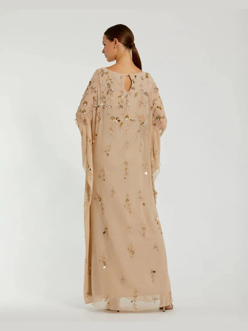 Floral Embellished Trapeze Dress