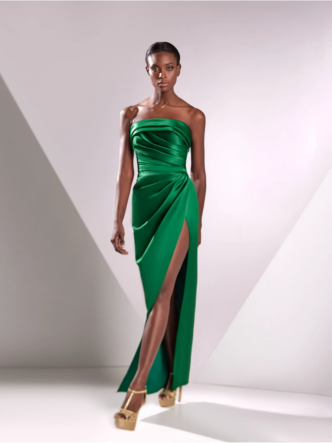Satin Duchesse Strapless Gown