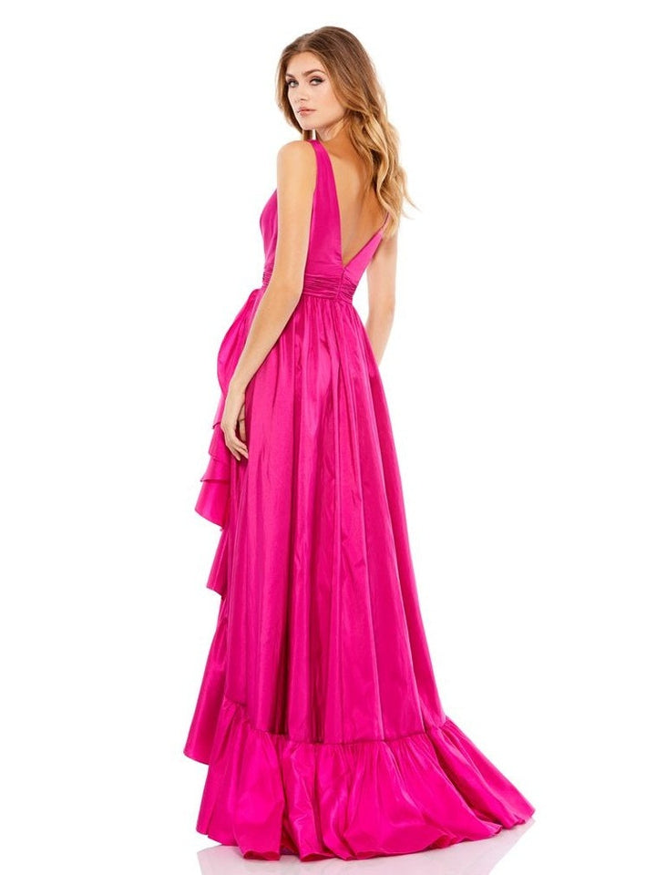 Taffeta High Low Ruffle Gown