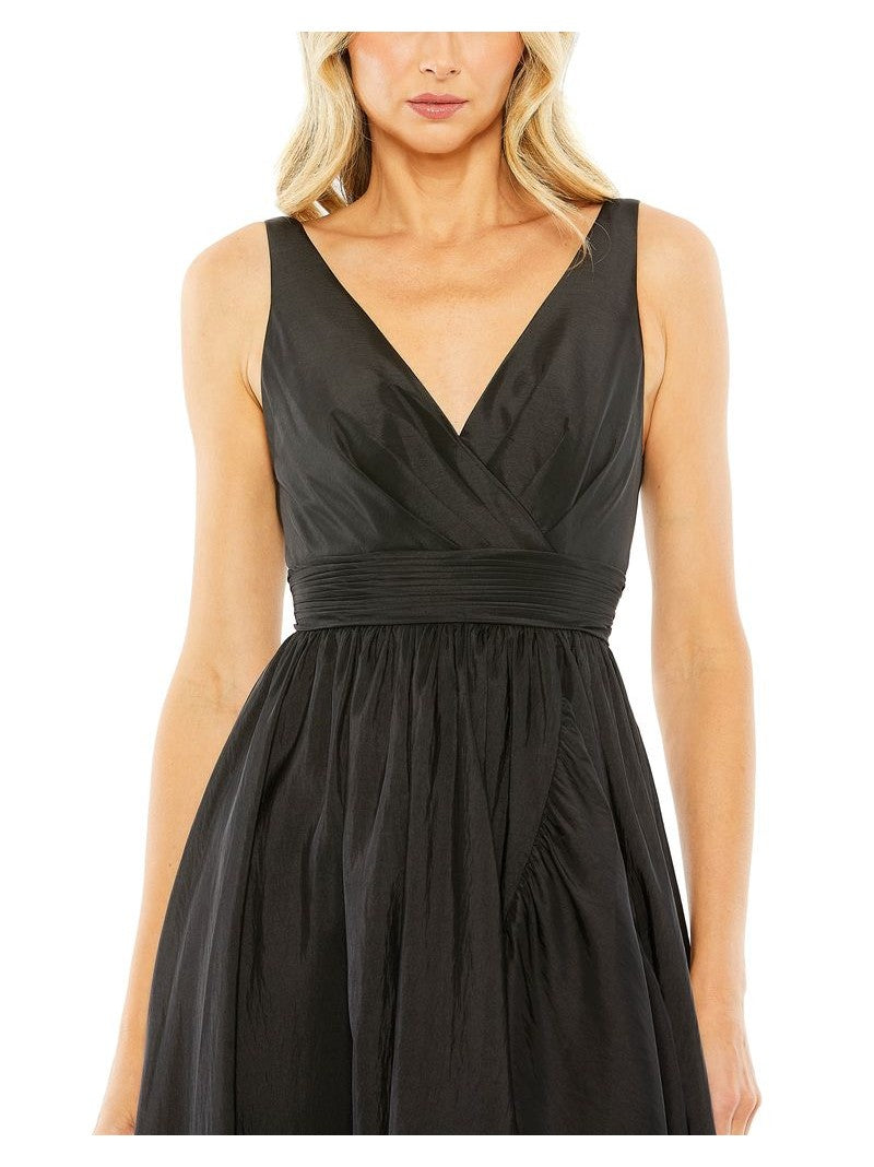 Taffeta High Low Ruffle Gown