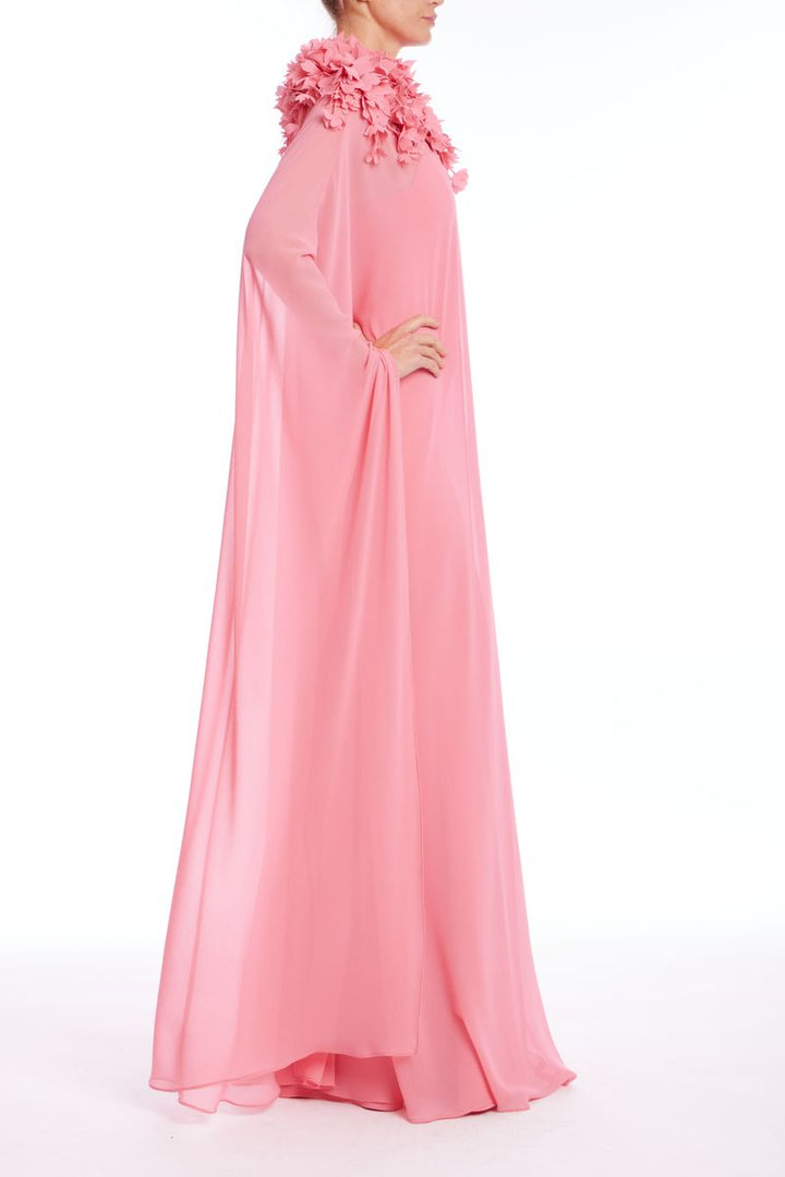High Neck Georgette Caftan Gown
