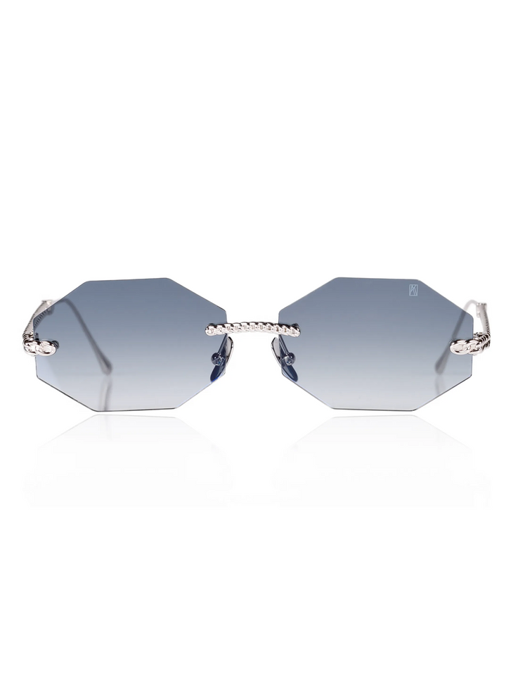 CHAIN NEST SUN - OCTAGONAL-White gold grey