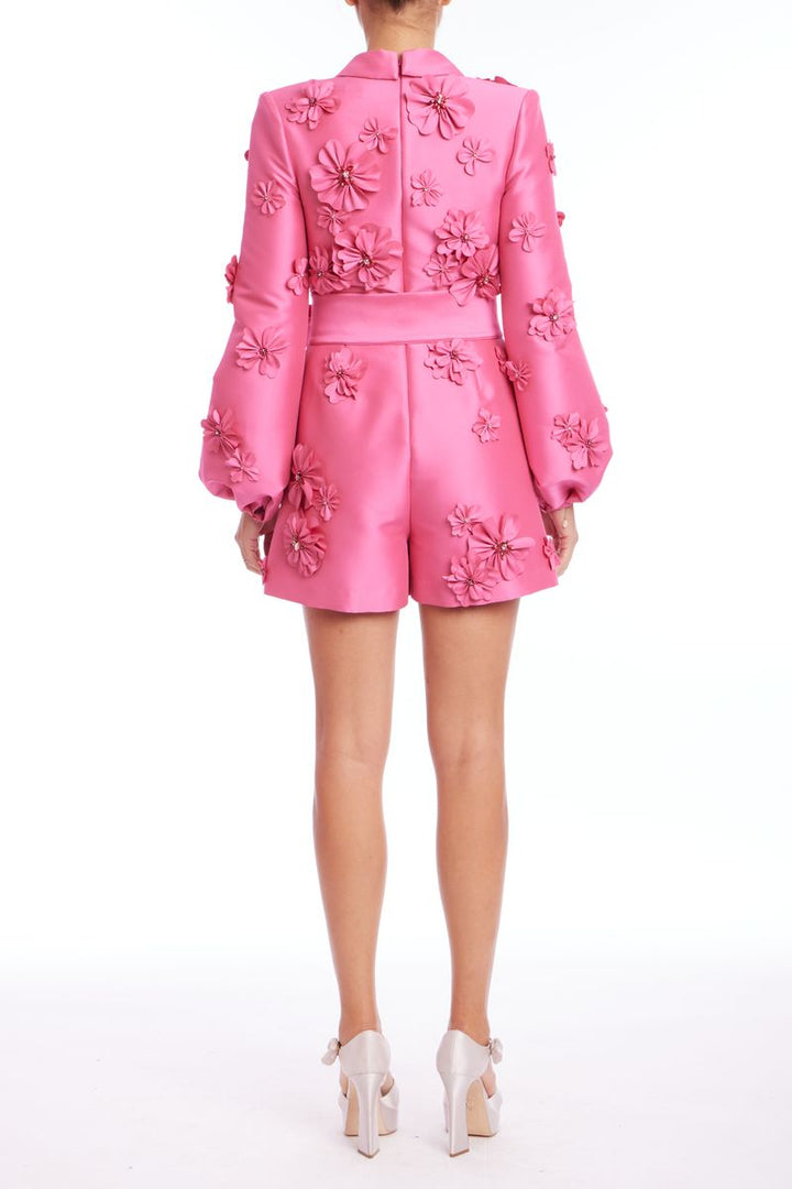 Long Sleeve 3D Flower Romper