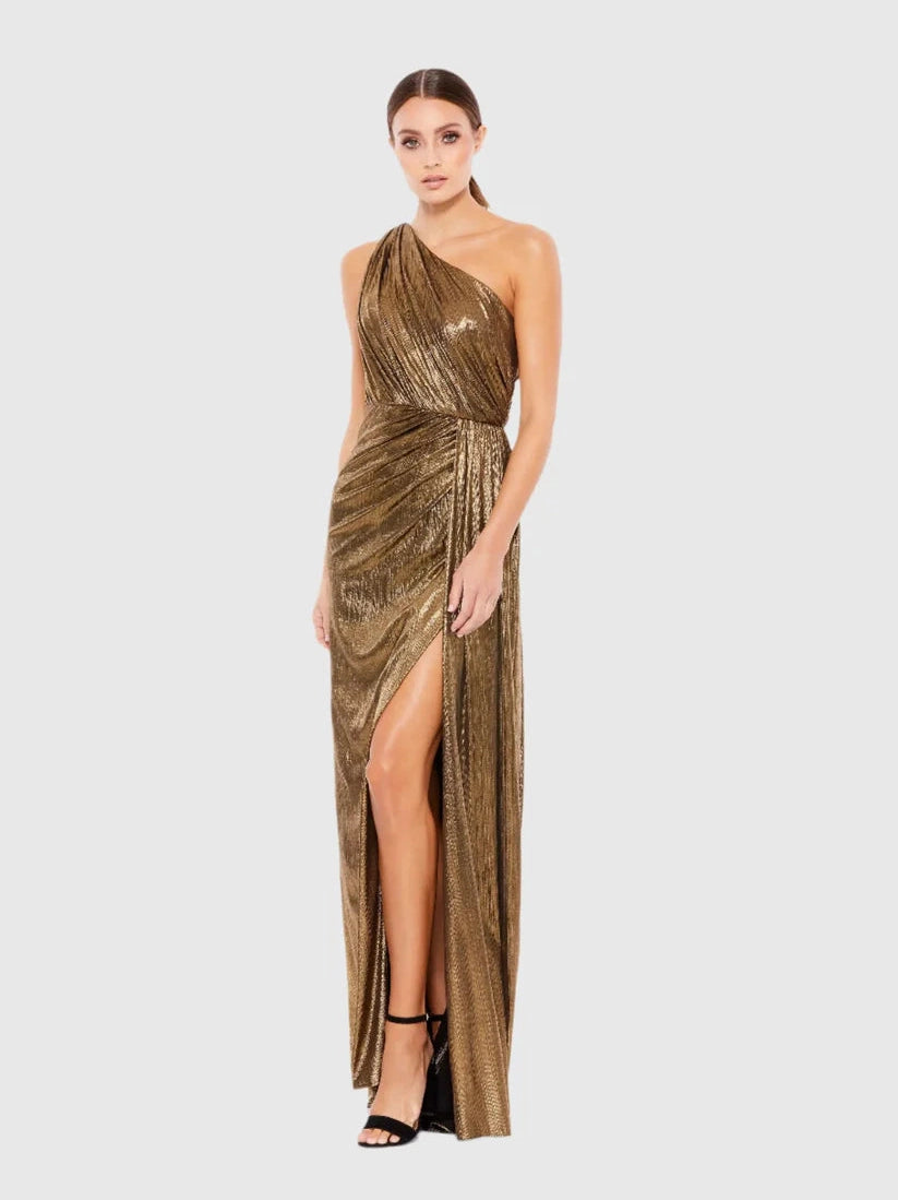 One Shoulder Draped Gown