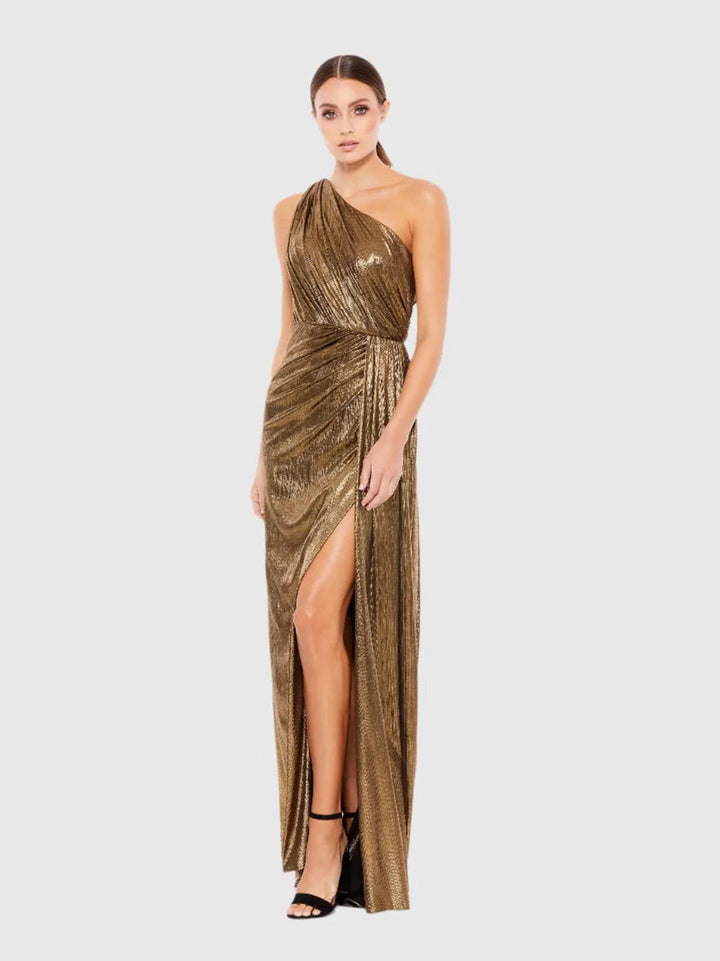 One Shoulder Draped Gown
