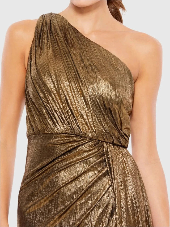 One Shoulder Draped Gown