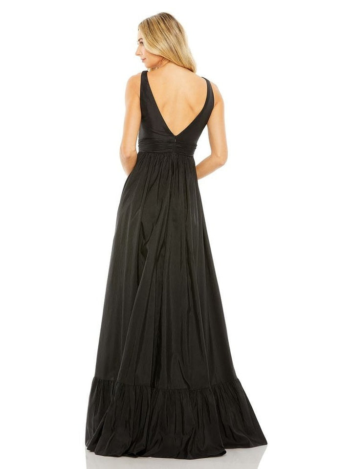 Taffeta High Low Ruffle Gown